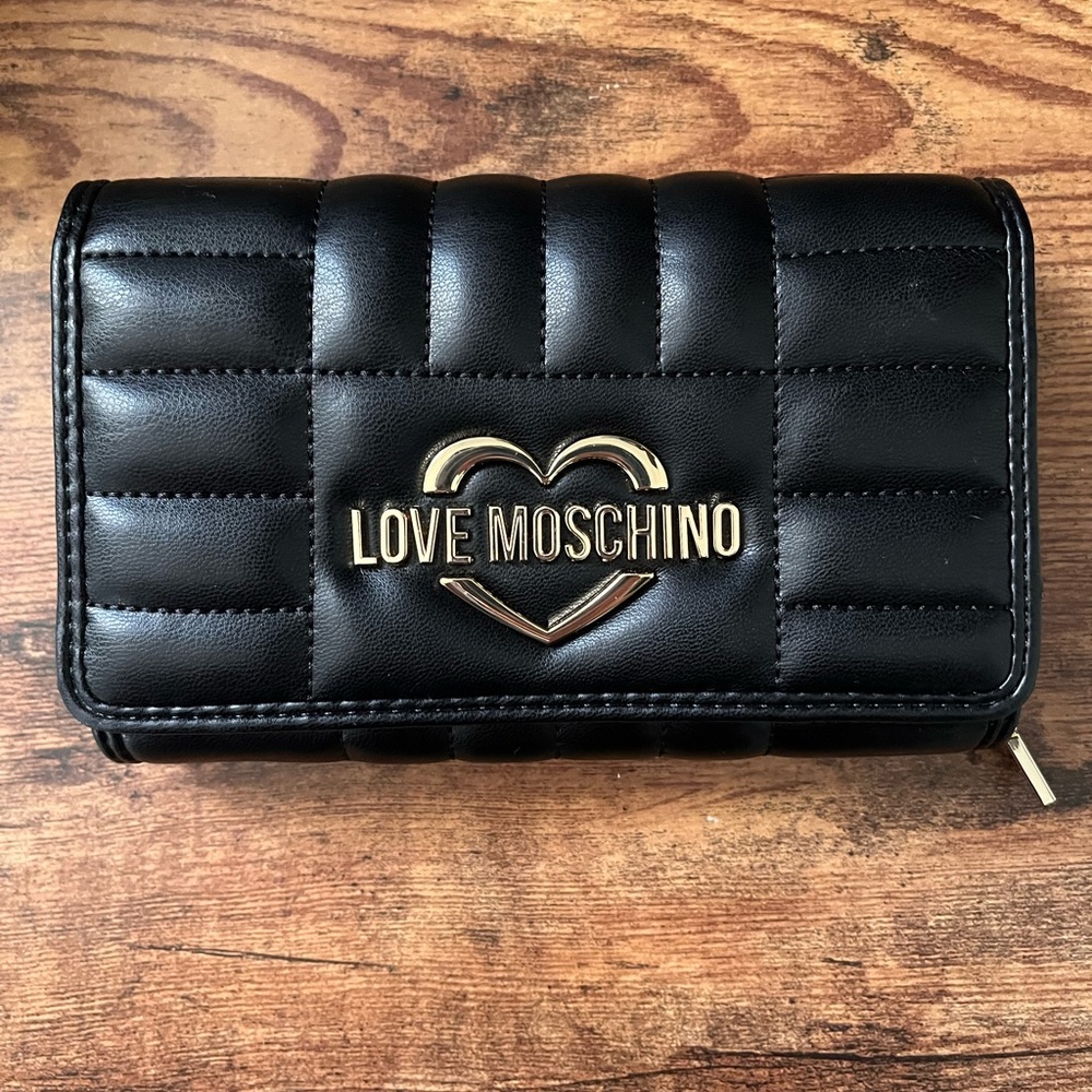 Love Moschino Wallet Black Gold Heart